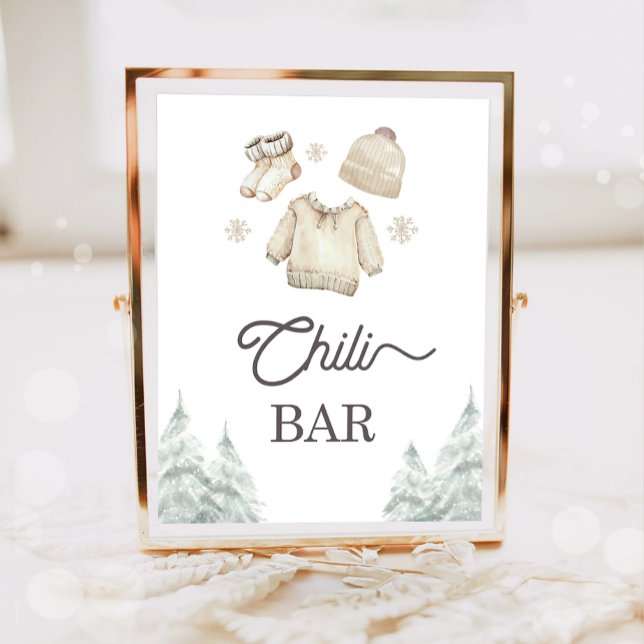 Poster Bar à Chili Nourriture Bébé d'Hiver Il Fait Froid  (Créateur téléchargé)