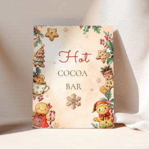 Poster Bar à chocolat chaud pour cookies de Noël