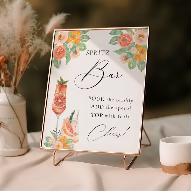 Poster Bar à cocktails lumineux Love at First Spritz (Créateur téléchargé)