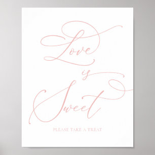 Poster Bar à desserts Champagne Blush Rose L'amour est do
