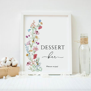 Poster Bar à desserts Fleurs sauvages