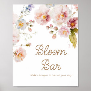 Poster Bar à Fleurs Baby Shower Fleur Sauvage