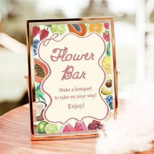 Poster Bar à fleurs pour la douche de mariée Fresh Off Th