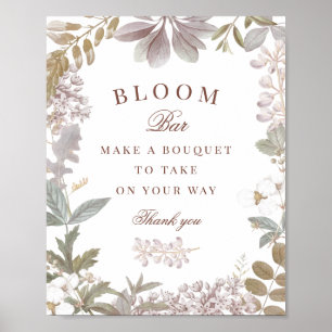 Poster Bar à fleurs pour mariage champêtre poussiéreux vi
