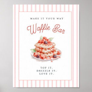 Poster Bar à gaufres mignon pour enterrement de vie de je