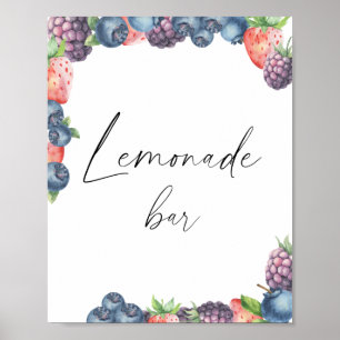 Poster Bar à limonade - baie sucrée aquarelle