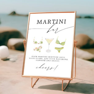 Poster Bar à Martini Réception de Mariage Martinis & Ma