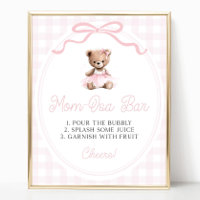 Bar à Mimosa Baby Shower Ourson en Tutu Rose