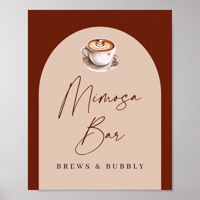 Poster Bar à Mimosa, Boissons et Bulles pour Enterrement  (Devant)