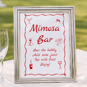 Poster Bar à Mimosa Mariage Vague C'est l'Amour