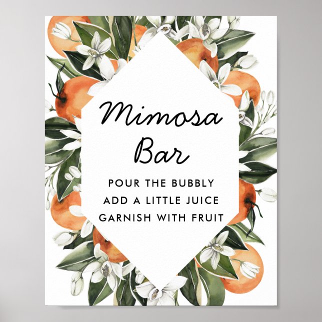 Poster Bar à Mimosa pour Mariage Citronné (Devant)