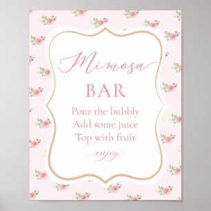 Poster Bar à Mimosa pour une Baby Shower sur le thème de