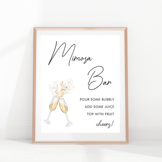 Poster Bar à Mimosa pour une Mariée Moderne et Minimalist (Créateur téléchargé)