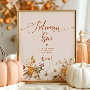 Poster Bar à mimosa rustique d'automne