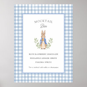 Poster Bar à Mocktail Baby Shower Lapin de Conte de Fées 