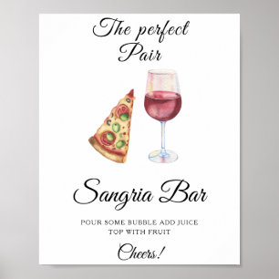 Poster Bar à sangria pour enterrement de vie de jeune fil