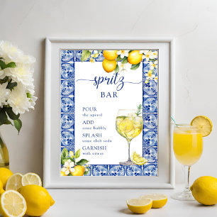 Poster Bar à Spritz pour l'enterrement de vie de jeune fi