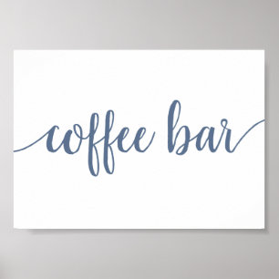 Poster Bar Café Simple Dusty Blue Any Event Sign