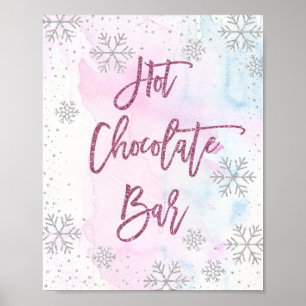 Poster Bar Chocolat Chaud Parties scintillant Snowflake M