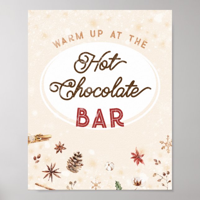 Poster Bar Chocolat Chaud Vacances d'hiver Coca Retro Acc (Devant)