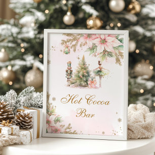 Poster Bar de cacao chaud Winter Onederland Casse-noisett