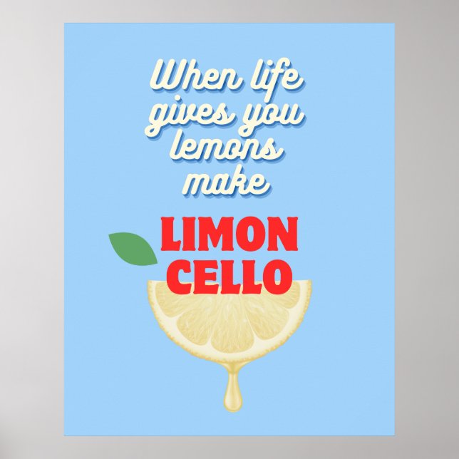 Poster Bar de cuisine moderne Blue Italien Limoncello (Devant)