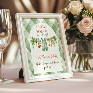 Poster Bar de fleurs pour Baby Shower Rustique et Neutre 