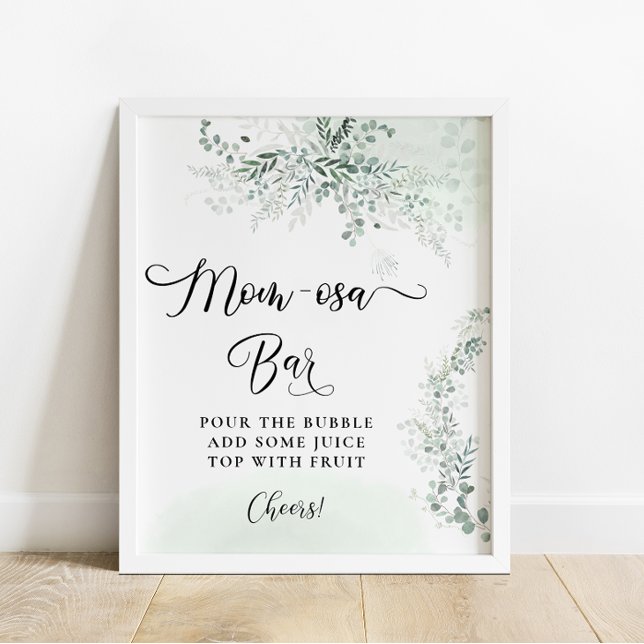 Poster Bar de Mom-osa aux feuilles d'eucalyptus verdoyant (Créateur téléchargé)