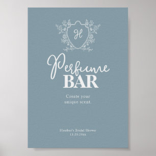 Poster Bar de parfum Vintage Crest Blue