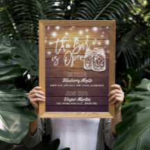 Bar est ouvert Boisson Menu Mason Jars Mariage Sig