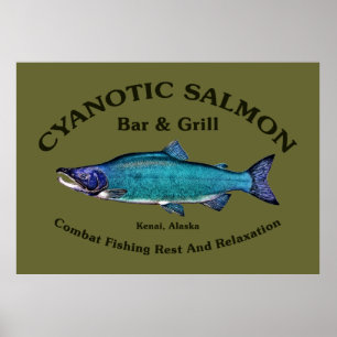 Poster Bar et Grill Saumon Cyanotique