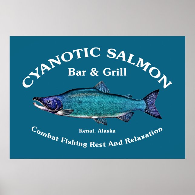 Poster Bar et Grill Saumon Cyanotique (Devant)