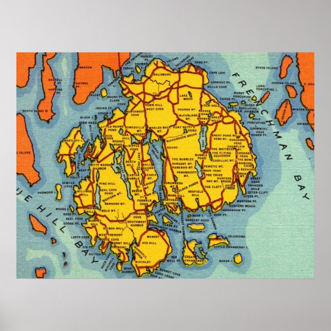 Poster Bar Harbour - Parc Acadia (Devant)