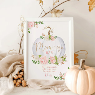 Poster Bar maman citrouille rose pâle
