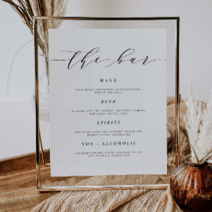 Poster Bar mariage Menu Boisson Signal Décor De Réception