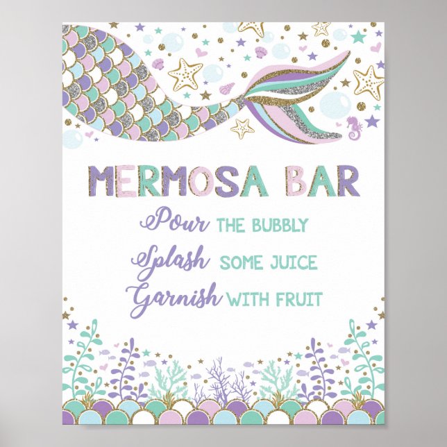 Poster Bar Mermosa Enseigne de bar Mimosa Baby Shower Sir (Devant)