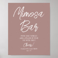 Bar Mimosa Acclamations Écriture Moderne Rose Gold