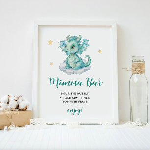 Poster Bar Mimosa au bébé dragon mignon