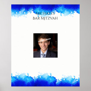 Poster Bar Mitzvah, Blue Geometry, Photo, Se connecter Ta