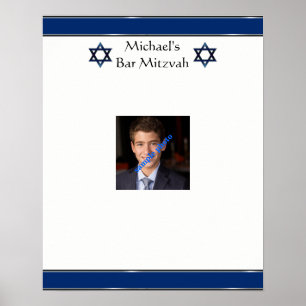 Poster Bar Mitzvah, Étoile de David, Photo, Se connecter 