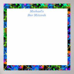 Poster Bar Mitzvah, Faux Néon, Panneau d'inscription
