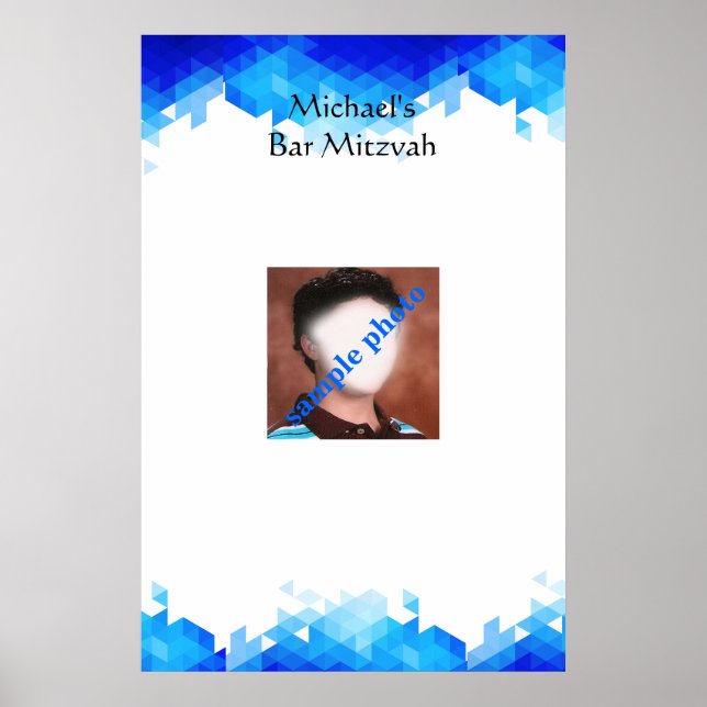 Poster Bar Mitzvah, Géométrique, Photo, Se connecter Tabl (Devant)