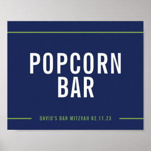 Poster BAR MITZVAH SIGNAGE simple moderne marine vert