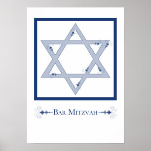 Poster bar mitzvah (star de david elegance)