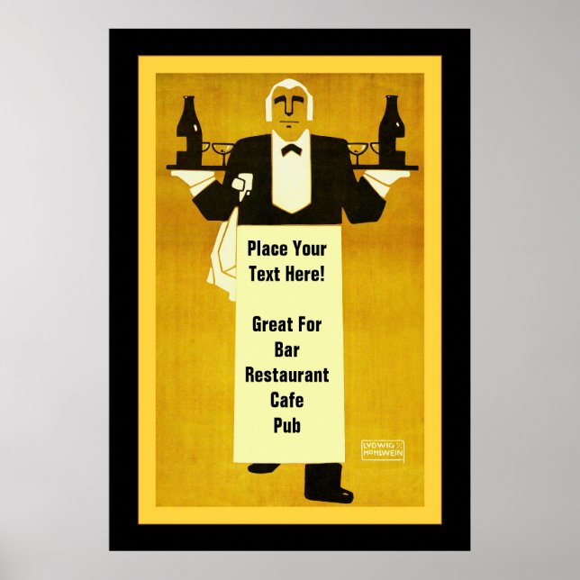 Poster Bar / Restaurant personnalisé (Devant)