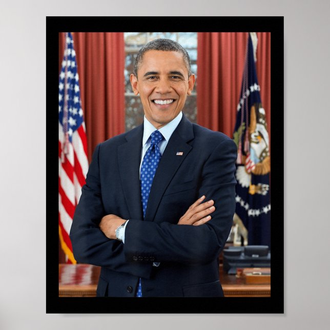 Poster Barack Obama Photo 44ème Président Potus Patriotic (Devant)