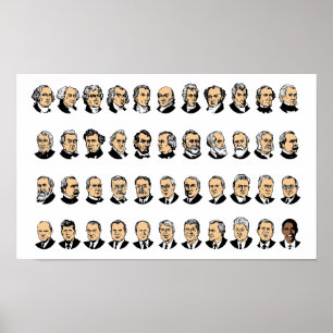 Poster Barack Obama - Présidents des États-Unis