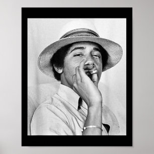 Poster Barack Obama Retro Vintage Young Obama Fument Dans