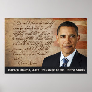 Poster Barack Obama, serment d'entrée en fonction