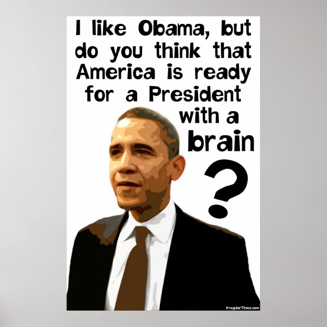 Poster Barack Obama - Un président avec un cerveau (Devant)
